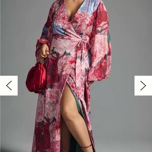 Anthropologie & Hutch Floral Wrap Maxi Dress